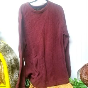 Steve & Barry's Mens Red Herringbone Sweater Sz L